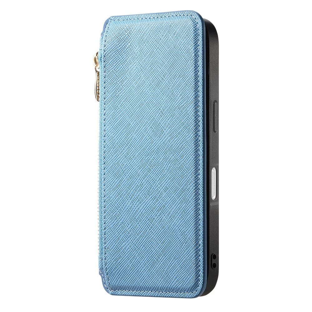 CASENEO For iPhone 16 Plus Case Cross Texture Leather Detachable Zipper Wallet Magnetic Phone Cover by The Case Factory
