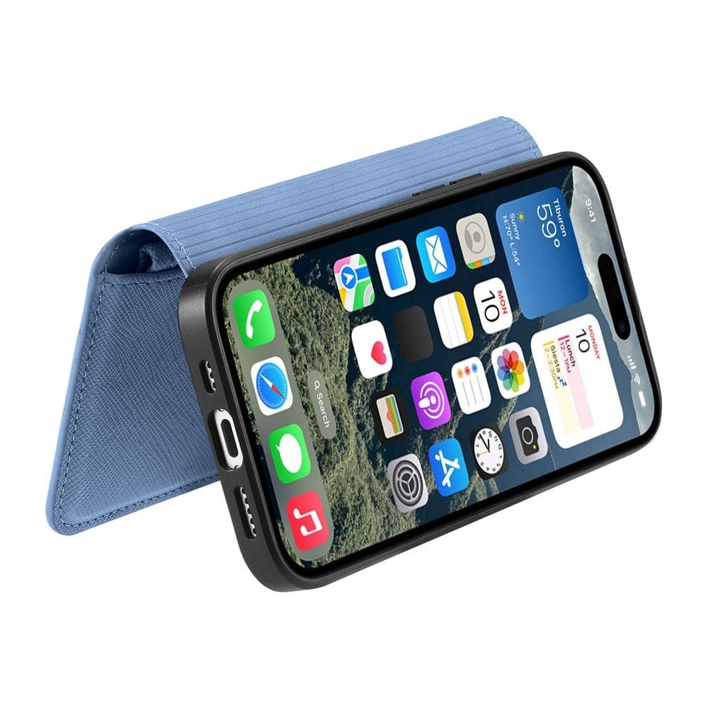 CASENEO For iPhone 16 Plus Case Cross Texture Leather Detachable Zipper Wallet Magnetic Phone Cover by The Case Factory