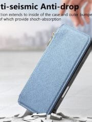 CASENEO For iPhone 16 Plus Case Cross Texture Leather Detachable Zipper Wallet Magnetic Phone Cover by The Case Factory