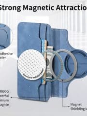 CASENEO For iPhone 16 Plus Case Cross Texture Leather Detachable Zipper Wallet Magnetic Phone Cover by The Case Factory