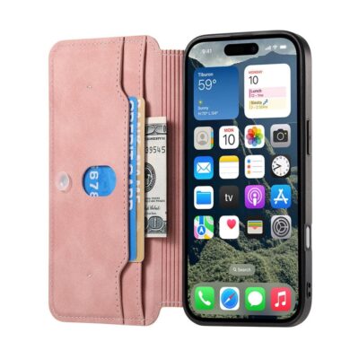 CASENEO For iPhone 16 Pro Case Cross Texture Leather Detachable Zipper Wallet Magnetic Phone Cover by The Case Factory