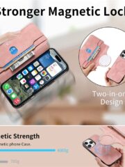 CASENEO For iPhone 16 Pro Max Case Cross Texture Leather Detachable Zipper Wallet Magnetic Phone Cover by The Case Factory