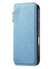 CASENEO For iPhone 16 Case Cross Texture Leather Detachable Zipper Wallet Magnetic Phone Cover by The Case Factory