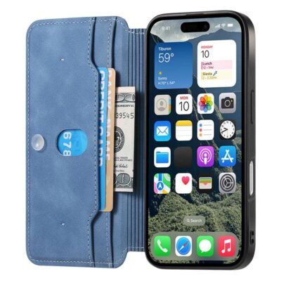 CASENEO For iPhone 16 Case Cross Texture Leather Detachable Zipper Wallet Magnetic Phone Cover by The Case Factory
