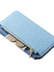 CASENEO For iPhone 16 Case Cross Texture Leather Detachable Zipper Wallet Magnetic Phone Cover by The Case Factory