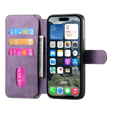 CASENEO MW-03 For iPhone 16 Plus Case Magnetic Detachable Wallet Leather Flip Phone Cover by The Case Factory