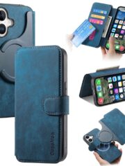 CASENEO MW-03 For iPhone 16 Plus Case Magnetic Detachable Wallet Leather Flip Phone Cover Dark Blue iPhone 16 Plus by The Case Factory
