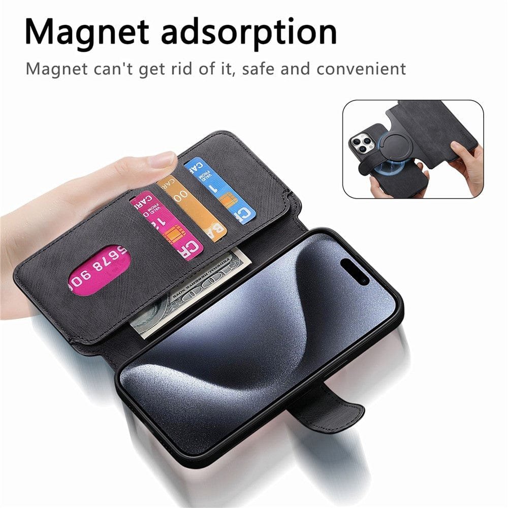 CASENEO MW-03 For iPhone 16 Pro Max Case Magnetic Detachable Wallet Leather Flip Phone Cover by The Case Factory