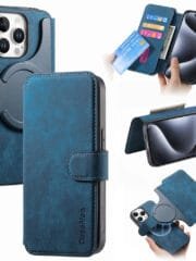 CASENEO MW-03 For iPhone 16 Pro Max Case Magnetic Detachable Wallet Leather Flip Phone Cover Blue iPhone 16 Pro Max by The Case Factory