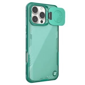 NILLKIN Iceblade CamProp for iPhone 16 Pro Case Phone Shell with Lens Cover Kickstand Green iPhone 16 Pro by The Case Factory