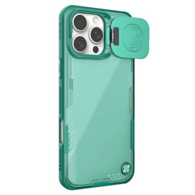 NILLKIN Iceblade CamProp for iPhone 16 Pro Case Phone Shell with Lens Cover Kickstand Green iPhone 16 Pro by The Case Factory