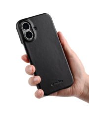 MELKCO For iPhone 16 Plus Case Waxy Genuine Cow Leather Phone Cover | Compatible with MagSafe by The Case Factory
