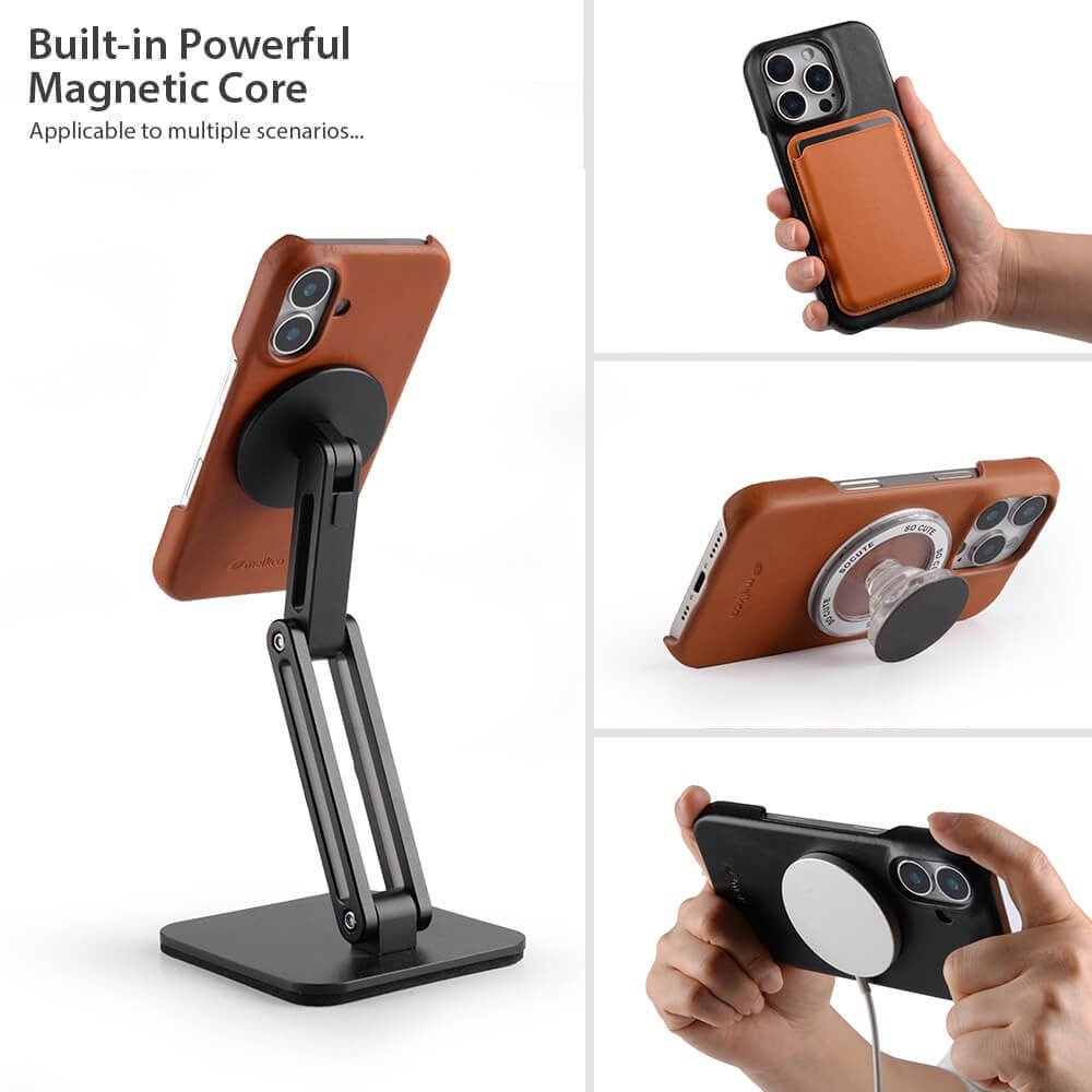 MELKCO For iPhone 16 Plus Case Waxy Genuine Cow Leather Phone Cover | Compatible with MagSafe by The Case Factory