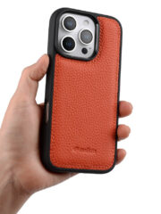 MELKCO For iPhone 16 Pro Case Genuine Cow Leather Coated Phone Cover by The Case Factory
