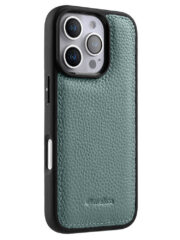 MELKCO For iPhone 16 Pro Case Genuine Cow Leather Coated Phone Cover Blue iPhone 16 Pro by The Case Factory