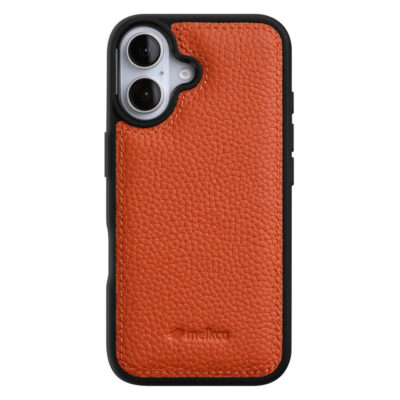 MELKCO For iPhone 16 Plus Case Genuine Cow Leather Coated Phone Cover by The Case Factory
