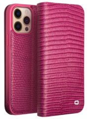 QIALINO For iPhone 14 Pro Max Genuine Leather Case Crocodile Texture Stand Wallet Folio Flip Phone Cover As Shown iPhone 14 Pro Max by The Case Factory