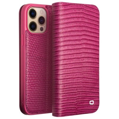 QIALINO For iPhone 14 Pro Max Genuine Leather Case Crocodile Texture Stand Wallet Folio Flip Phone Cover As Shown iPhone 14 Pro Max by The Case Factory