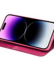 QIALINO For iPhone 14 Pro Max Genuine Leather Case Crocodile Texture Stand Wallet Folio Flip Phone Cover by The Case Factory