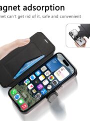 CASENEO For iPhone 16 Plus Case Compatible with MagSafe Detachable Leather Phone Cover with Lens Film by The Case Factory