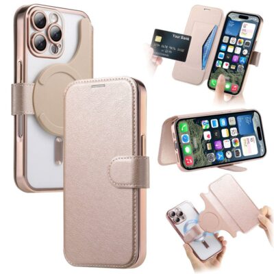CASENEO For iPhone 16 Pro Max Case Compatible with MagSafe Detachable Leather Phone Cover with Lens Film by The Case Factory