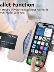 CASENEO For iPhone 16 Pro Max Case Compatible with MagSafe Detachable Leather Phone Cover with Lens Film by The Case Factory