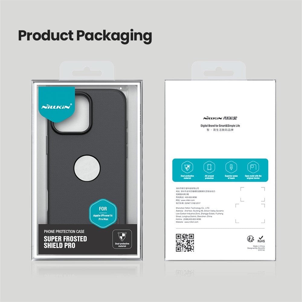 NILLKIN Super Frosted Shield Pro for iPhone 16 Pro Max Case Matte Phone Cover (Logo Hole Design) by The Case Factory