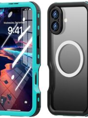 REDPEPPER D-UP Series For iPhone 16 Plus Case IP68 Waterproof Clear Phone Cover | Compatible with MagSafe Blue iPhone 16 Plus by The Case Factory