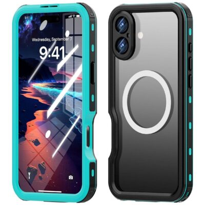 REDPEPPER D-UP Series For iPhone 16 Plus Case IP68 Waterproof Clear Phone Cover | Compatible with MagSafe Blue iPhone 16 Plus by The Case Factory