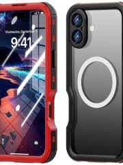 REDPEPPER D-UP Series For iPhone 16 Plus Case IP68 Waterproof Clear Phone Cover | Compatible with MagSafe Red iPhone 16 Plus by The Case Factory