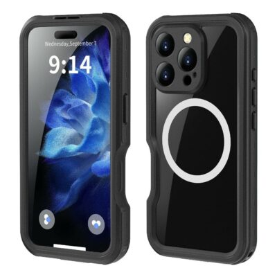 REDPEPPER D-UP Series For iPhone 16 Pro Case IP68 Waterproof Clear Phone Cover | Compatible with MagSafe Black iPhone 16 Pro by The Case Factory