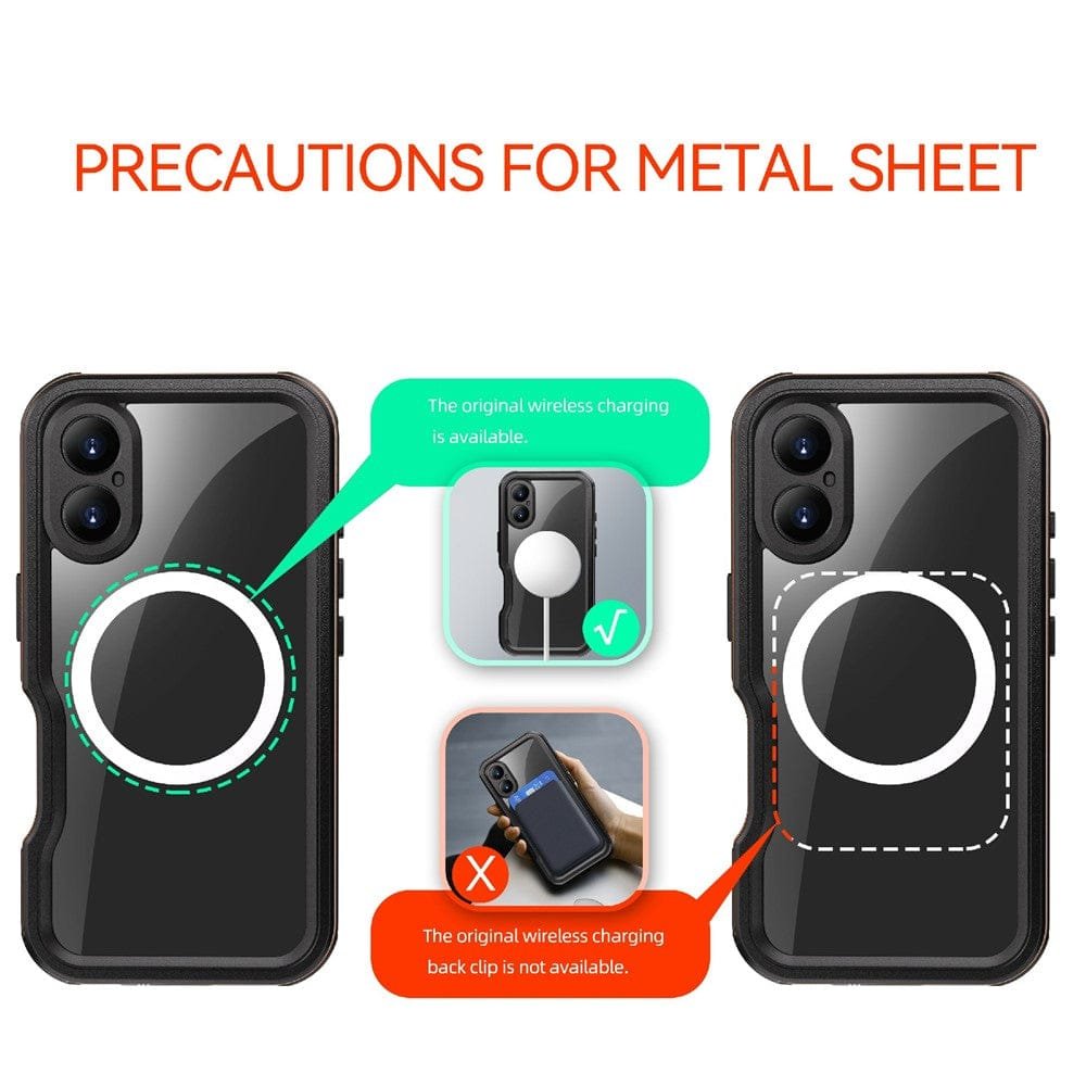 REDPEPPER D-UP Series For iPhone 16 Case IP68 Waterproof Clear Back Phone Cover | Compatible with MagSafe by The Case Factory