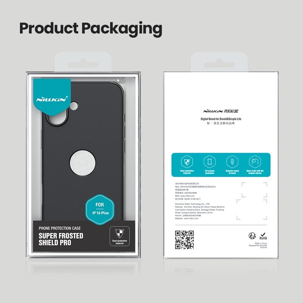 NILLKIN Super Frosted Shield Pro for iPhone 16 Plus Case Matte Phone Cover (Logo Hole Design) by The Case Factory