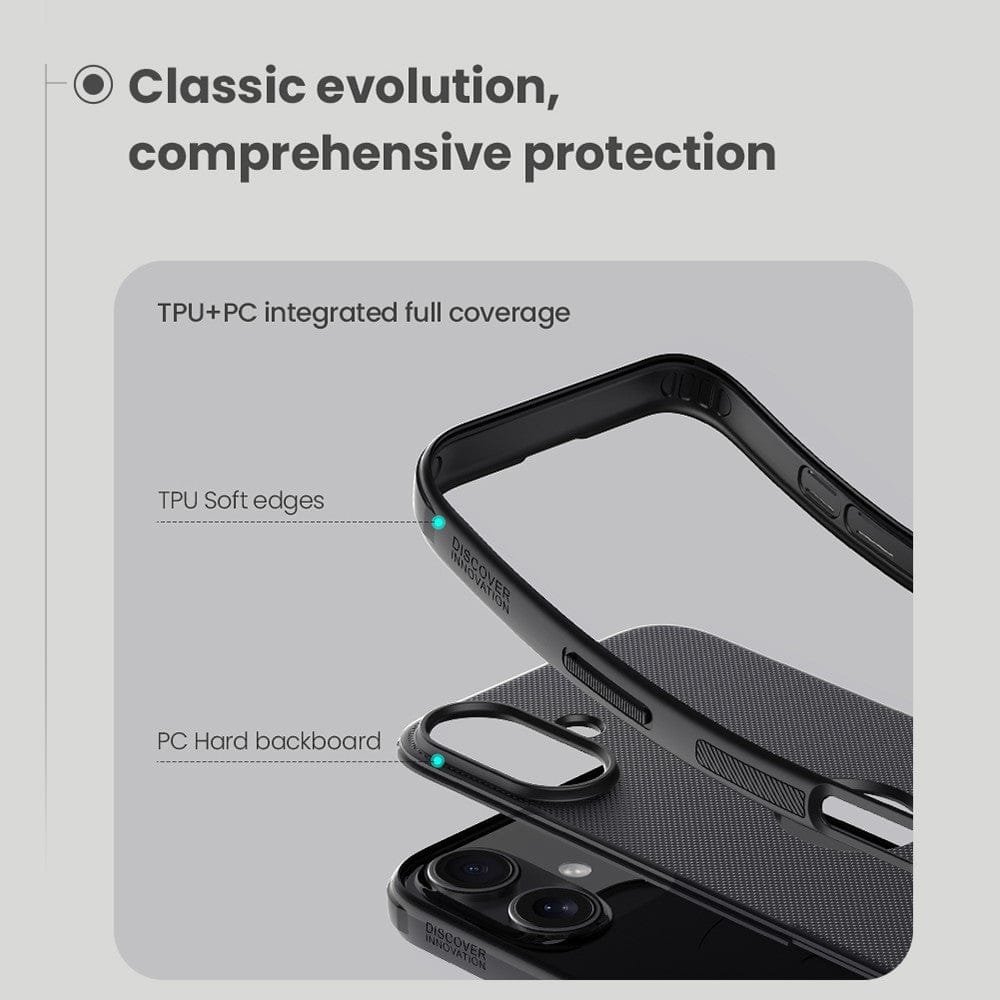 NILLKIN Super Frosted Shield Pro for iPhone 16 Plus Case Matte Phone Cover (Logo Hole Design) by The Case Factory