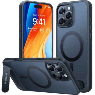 TORRAS Ostand L1 Series For iPhone 16 Pro Max Case Kickstand Phone Cover | Compatible with MagSafe Black iPhone 16 Pro Max by The Case Factory