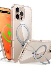 TORRAS Ostand Q3 Spin Series For iPhone 16 Pro Case Rotating Kickstand Phone Cover | Compatible with MagSafe Transparent iPhone 16 Pro by The Case Factory