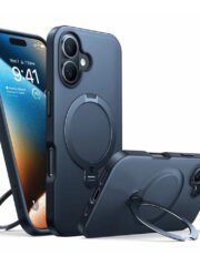 TORRAS Ostand Q3 Spin Series For iPhone 16 Case Rotating Kickstand Phone Cover | Compatible with MagSafe Black iPhone 16 by The Case Factory