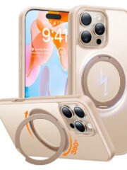TORRAS Ostand O1 Guardian Series for iPhone 16 Pro Case Rotating Kickstand Phone Cover | Compatible with MagSafe Rose Gold iPhone 16 Pro by The Case Factory