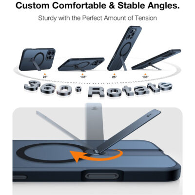 TORRAS Pstand Spin Series For iPhone 16 Pro Case Rotating Kickstand Phone Cover | Compatible with MagSafe by The Case Factory