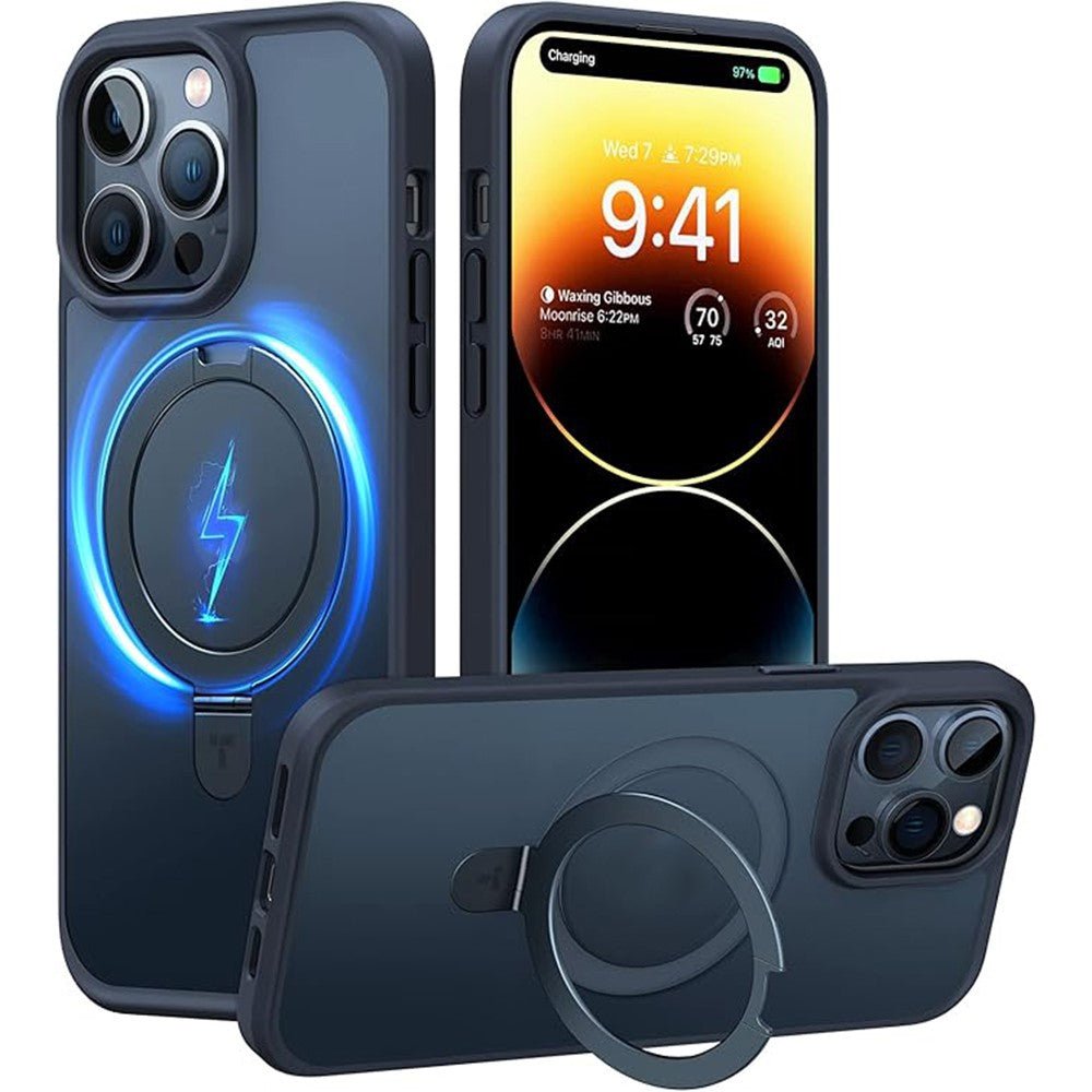 TORRAS Ostand Q1 Guardian Series for iPhone 15 Pro Max Case Kickstand Phone Cover | Compatible with MagSafe Black iPhone 15 Pro Max by The Case Factory