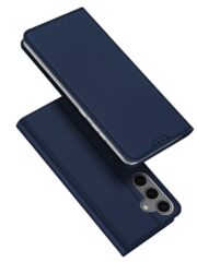 DUX DUCIS Skin Pro Series For Samsung Galaxy S25 Case Leather Cover with Card Holder Blue Samsung Galaxy S25 by The Case Factory