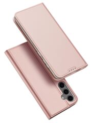 DUX DUCIS Skin Pro Series For Samsung Galaxy S25 Case Leather Cover with Card Holder Pink Samsung Galaxy S25 by The Case Factory