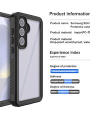 REDPEPPER FS Series For Samsung Galaxy S24 FE Case IP68 Waterproof Clear Back Panel Phone Cover by The Case Factory