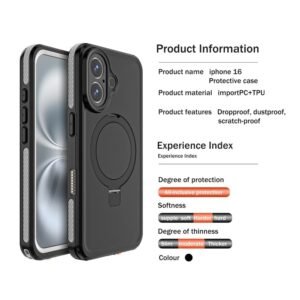 REDPEPPER IP68 Waterproof Case For iPhone 16 Phone Back Cover Kickstand | Compatible with MagSafe by The Case Factory