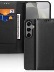 DUX DUCIS Hivo Series For Samsung Galaxy S25+ Case Cowhide Leather RFID Blocking Wallet Stand Flip Phone Cover Black Samsung Galaxy S25+ by The Case Factory