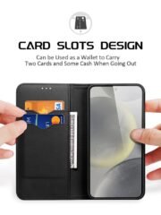 DUX DUCIS Hivo Series For Samsung Galaxy S25+ Case Cowhide Leather RFID Blocking Wallet Stand Flip Phone Cover by The Case Factory