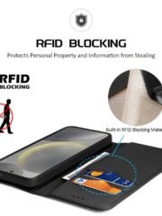 DUX DUCIS Hivo Series For Samsung Galaxy S25+ Case Cowhide Leather RFID Blocking Wallet Stand Flip Phone Cover by The Case Factory
