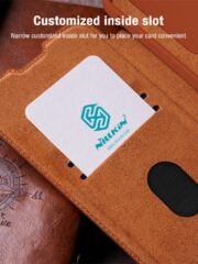 NILLKIN Qin Pro Series for Samsung Galaxy S24 FE Case with Card Slots Leather Phone Cover by The Case Factory