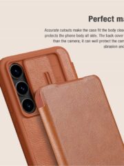 NILLKIN Qin Pro Series for Samsung Galaxy S24 FE Case with Card Slots Leather Phone Cover by The Case Factory