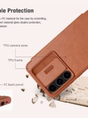 NILLKIN Qin Pro Series for Samsung Galaxy S24 FE Case with Card Slots Leather Phone Cover by The Case Factory
